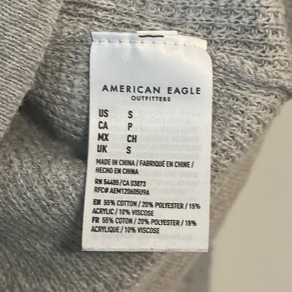 American Eagle Outfitters Gray Tie Front Long Sleeve Hoodie - Picture 3 of 9